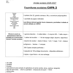 Fournitures CAPA2