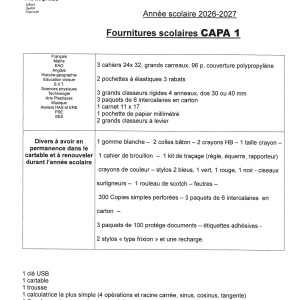 Fournitures CAPA1